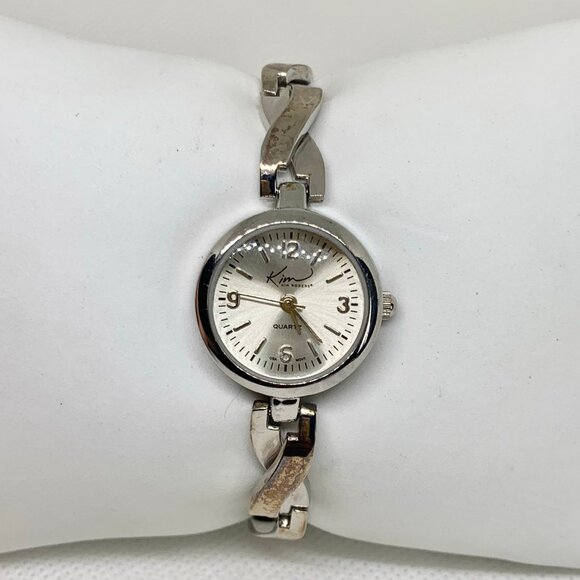 Kim Rogers silver tone women watch 22mm round case quartz analog 6” running - Picture 1 of 8
